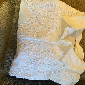 White Eyelet Embroidered Blouse